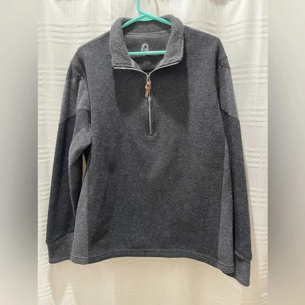 Overland Amerigo Italian Wool-Blend Fleece Sweater 1/4 zip